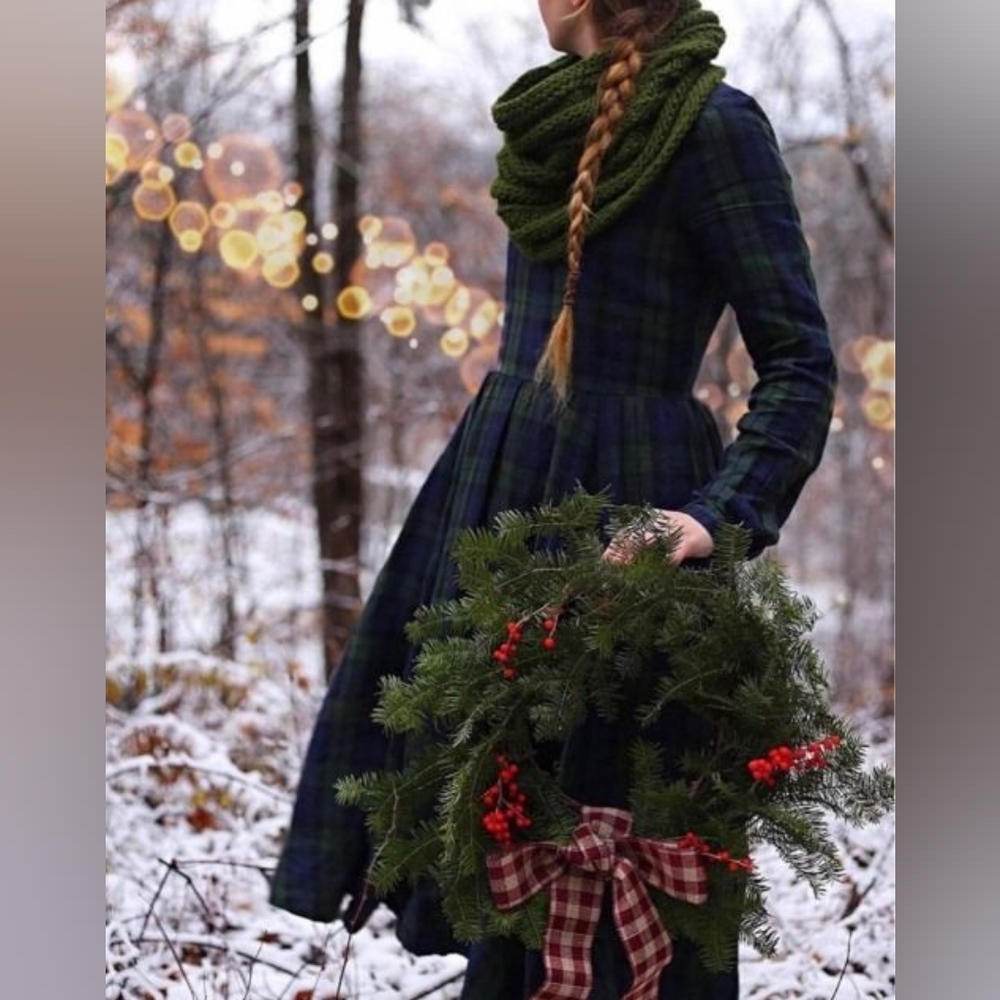 Son de Flor medium long sleeve tartan dress - Picture 2 of 7